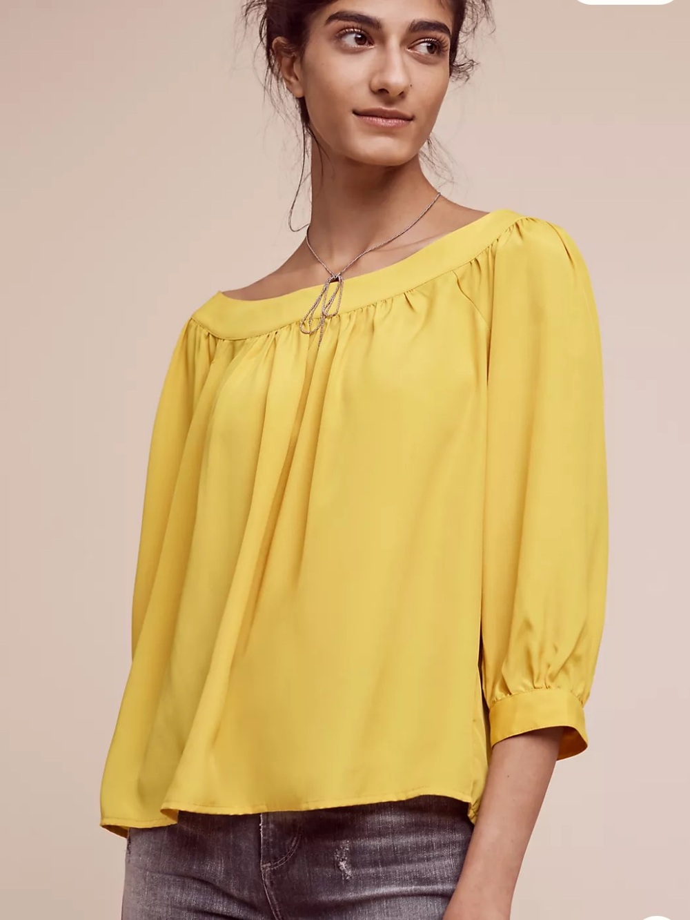 Maeve Yanna Off-Shoulder Blouse in Dandelion Yellow - Sunny - size medium